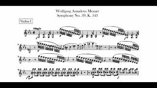 Mozart Symphony 39 first mov: Adagio, beginning to m.14, violin orchestra excerpt, orchestra study