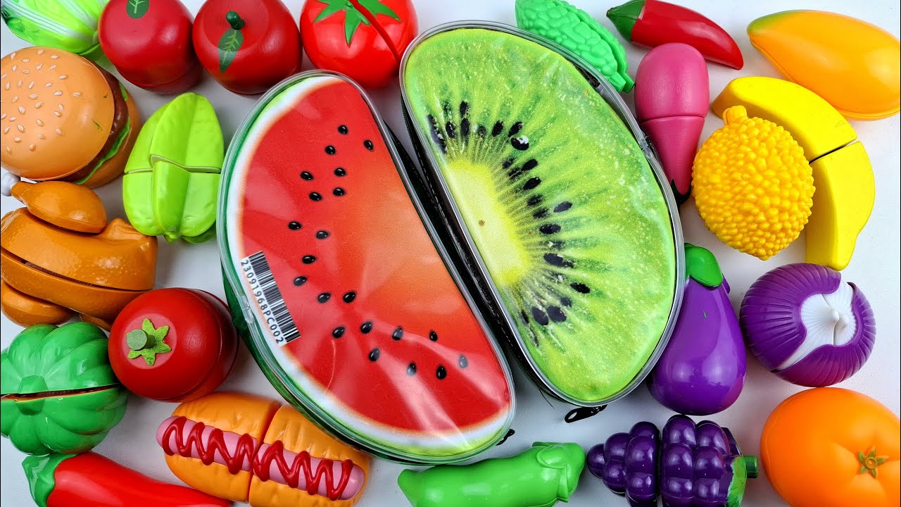 Relaxing ASMR Cutting Juicy Fruits Vegetables, Pineapple Tomato - Satisfying Crunch Sounds