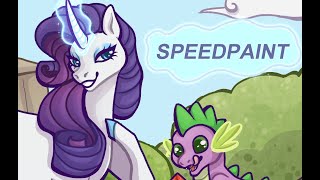 MLP Speedpaint: Rarity and Spike (Clip studio and MS Paint)