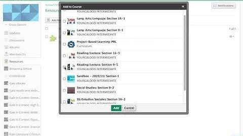 Schoology. Exporting a file from Resources to any course