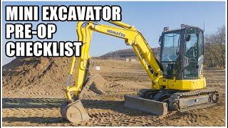 How to do a Mini Excavator PreOperation Inspection | Heavy Equipment Operator