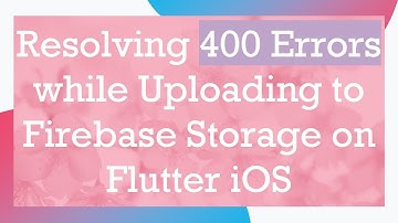 Resolving 400 Errors while Uploading to Firebase Storage on Flutter iOS