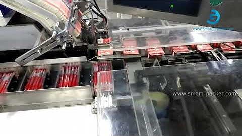 Automatic red ball pen counting horizontal pushing cartoning packing machine pen encasing line