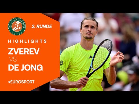 Alexander Zverev - Jesper de Jong | Highlights deutsch | 2. Runde | French Open 2025