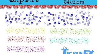 24 Glass Beads Vectors in 24 colors Clip Art Digital Scrapbooking Collage Border