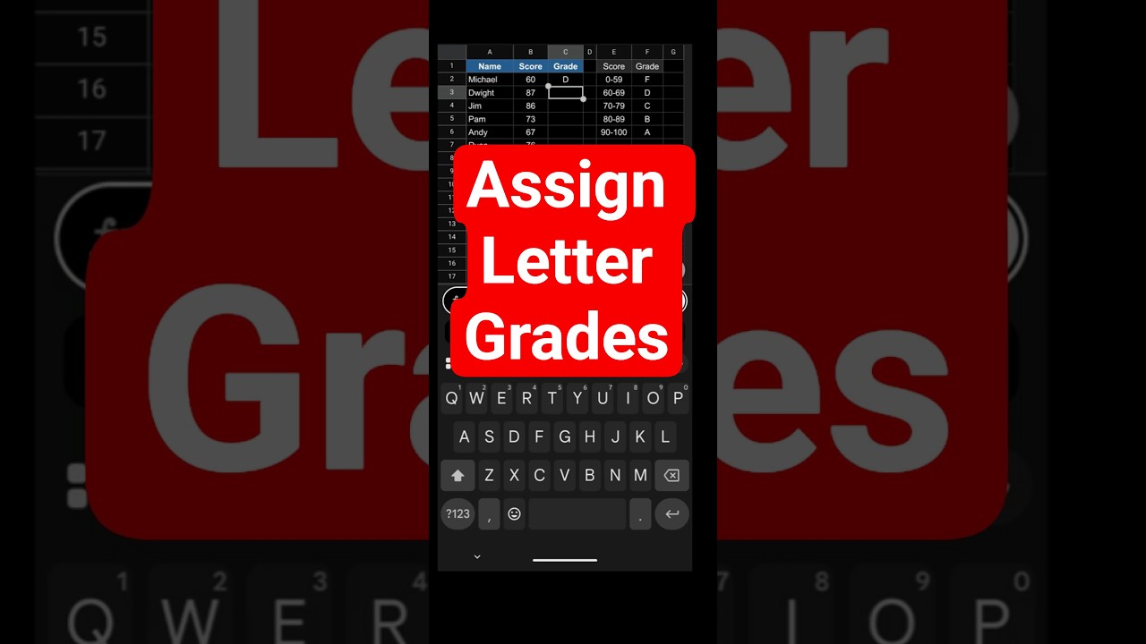 Letter Grades Assigned Instantly with One Formula #googlesheet #tutorial #shorts