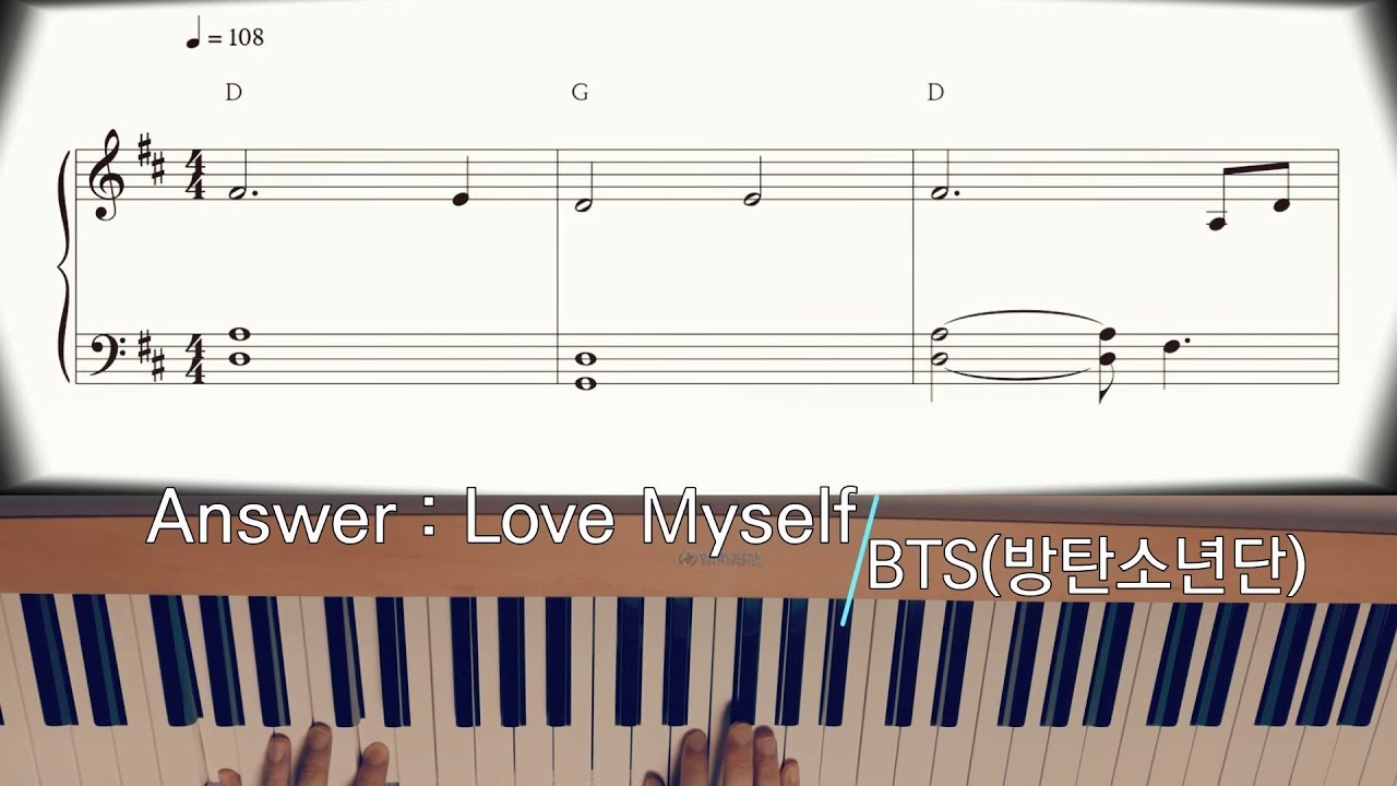 BTS (방탄소년단) 'Answer: Love Myself' (러브 마이셀프) Little Easy Piano Sheet Music 조금 쉬운 피아노 악보