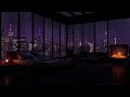 Midnight Rain In The City Calm Piano Fireplace Ambience For Sleep Focus mp3