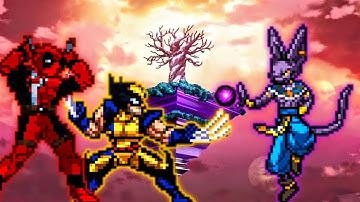 Deadpool V2 (New) & Wolverine V4 (New) VS Beerus V4 in Jump Force Mugen