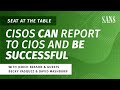 Cisos can report to cios and be successful