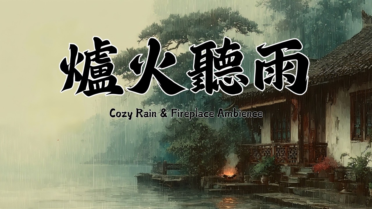 1 Hour Traditional Chinese Music | 【爐火聽雨】五音療癒助眠音樂 (Cozy Rain & Fireplace Ambience) |學習、睡眠、放鬆 | 傳統中國風