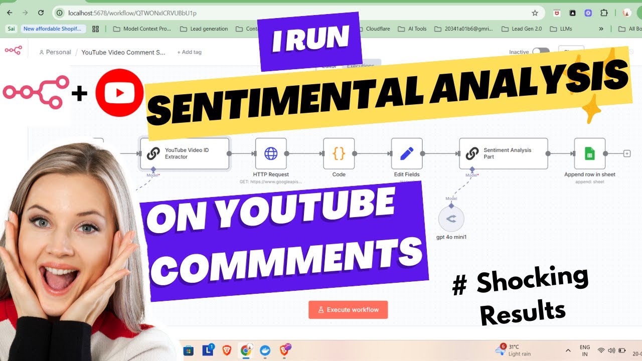 YouTube Video Comments Sentiment Analysis Using n8n తెలుగులో & Shocking ...