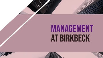 Management at Birkbeck