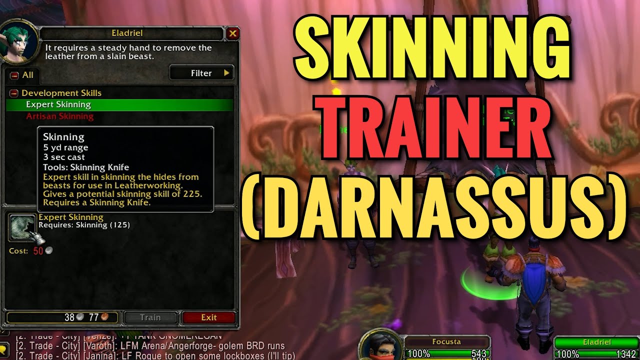 Darnassus Skinning Trainer Location (WoW Classic)