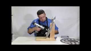 Kingset pneumatic auto-feed blind rivet tool in action
