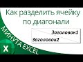 Excel: Диагональное разделение ячейки (два заголовка в одной ячейке)