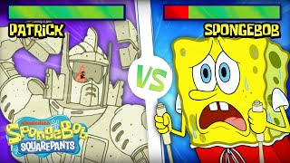 The Fry Cook Games (with Health Bars!)  | SpongeBob SquareOff