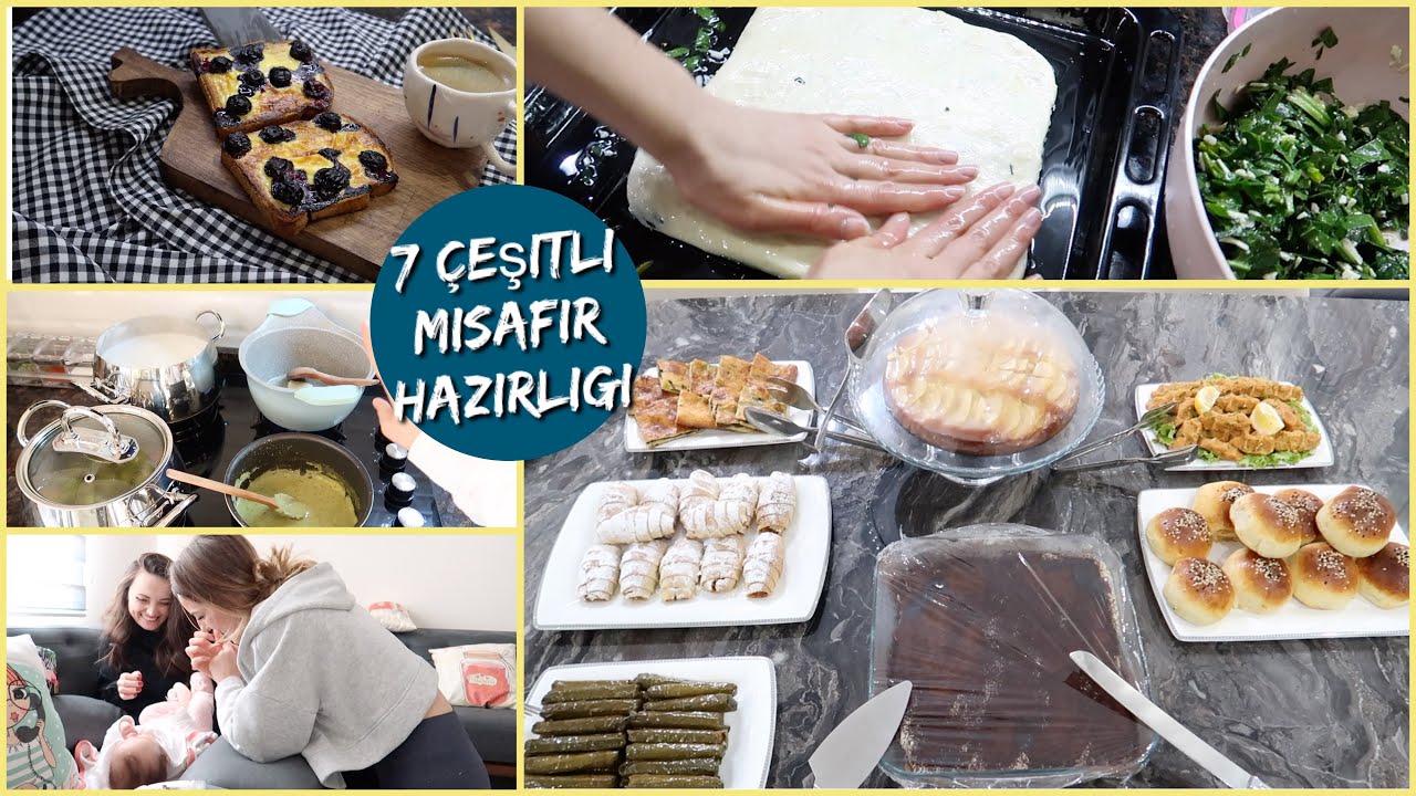 7 ÇEŞİTLİ MİSAFİR HAZIRLIĞIM 🍰 | MAYALI TEPSİ BÖREĞİ | 1 SAATTE GÜNÜN MENÜSÜ | YOĞURT TOST