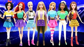 Play Doh Disney Princess Tiana Bell Ariel Rapunzel Snow White Elsa and Anna Modern Outfits