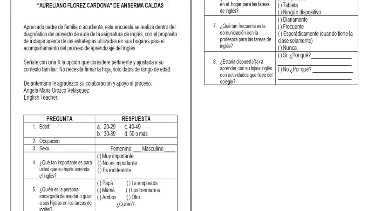formatos para las encuestas a los padres de familia youtube