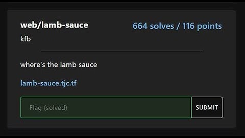 lamb-sauce || TJCTF 2022 || Web || GUTI BABA