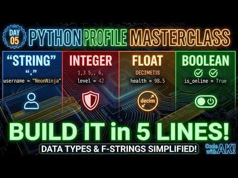 Python Variables & Data Types Explained! (f-strings) | #Day 05 #python