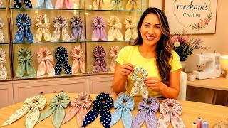 ✨️DIY Bow Scrunchies:🥰How to make easy hair Scrunchies /#scrunchie tutorial 