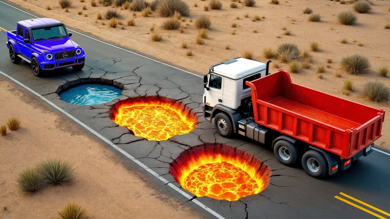 🔥 BIG & SMALL CARS vs GIANT PIT 💥 – MONSTER WATER CHALLENGE – BeamNG.drive Extreme Off-Road Test