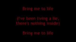 Video thumbnail of "Evenescence - Bring Me To Life (Lyrics)"