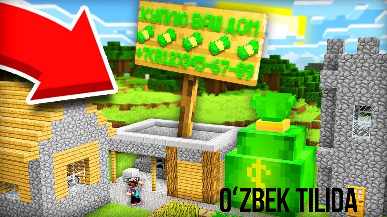 🖼 MINECRAFTDA UYIMNI KIM SOTIB OLMOQCHI // KAMPOT OʻZBEK TILIDA // AVA 