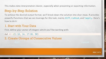 How to Convert a Vector of Integers into Multiple Consecutive and Discrete Parts in R