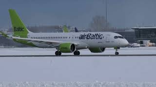 AirBaltic, Airbus A220-300 arrival to RIX | aircraft YL-ABL