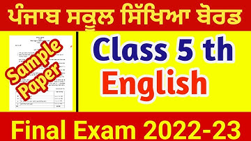 Pseb Class 5 th English ll Structure of Question Paper ll Final Exam ll Punjab board ll