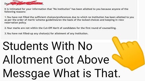 PMSSS LIST RELEASED/No Allotment To Students Know Reason Why Seat Was Not Alloted To Students.