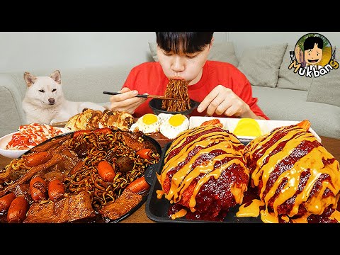 ASMR MUKBANG 직접 만든 대왕 치즈돈까스 먹방! 군만두 계란후라이 김치 먹방 & 레시피 Crunchy Cheese Pork Cutlet EATING SOUND!