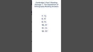 Cambridge 3 Test 3 Reading Passage 1 - The Department of Ethnography Reading Answers 25.12.2025