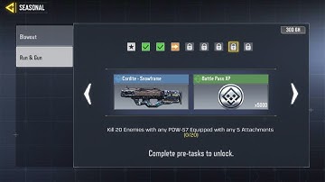 SEASONAL|PART 7"KILL20Enemies with any PDW57 with any 5Attachments"RUN&GUN MISSION|CODMGPTIP