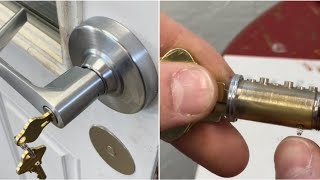 Rekeying two Schlage Everest lock sets for the new storage room