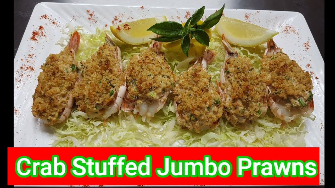 How To Make Baked Crab Stuffed Jumbo Prawns YouTube