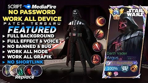 NEW! Script Skin Argus Star Wars Darth Vader No Password | Full Effect & Sound - Latest Patch 2025