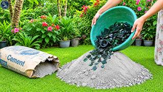 Mixing cement with broken glass bottles has surprised millions! Creating art with glass bottles.