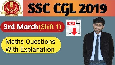 SSC CGL 2019 Tier 1 Paper (3rd March , Shift 1) | Maths Solutions | Previous Year Questions