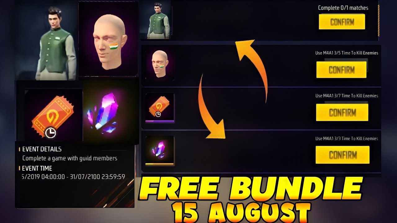 Free Bundle 15 August Token Exchange 🥰 - Garena free fire