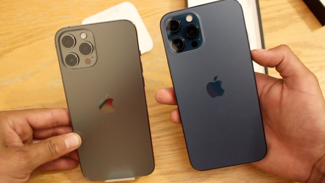 Unboxing Iphone 12 Pro Max Pacific Blue And Graphite Youtube
