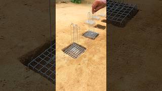 Watch how a strong miniature RCC building foundation is built from scratch! #shorts #youtubeshorts