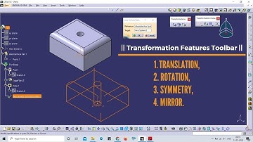 Translation, Rotation, Symmetry, Mirror || Transformation Features Toolbar || CATIA V5 Tutorial