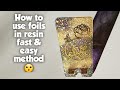 How to use foils in resin 😮 making a resin cell phone stand with liquid diamonds resin and glitter
