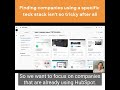 Find companies using specific tech stack