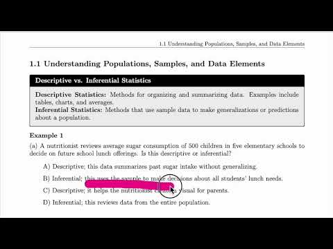 1.1 Example 1 Descriptive vs Inferential Statistics