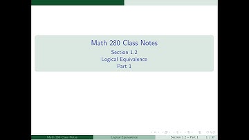1.2 Logical Equivalence Part 1